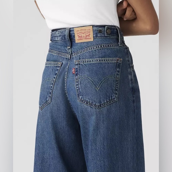 Cinch Baggy Blue Wide-Leg Women Levi’s Jeans - Picture 4 of 13